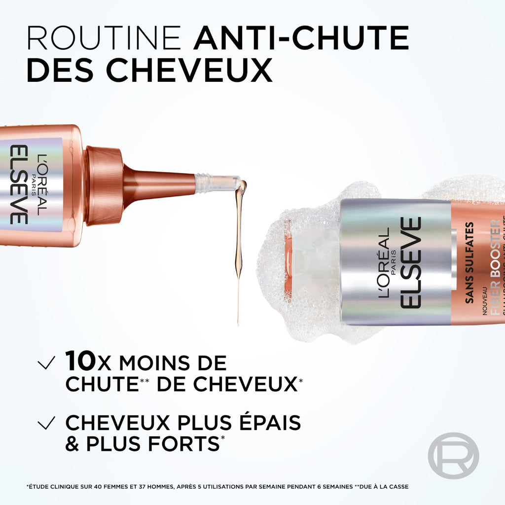 L'Oréal Paris Elseve Duo Anti-Chute Fiber Booster Shampoo + Sérum Croissance Homme et Femme 302 ml