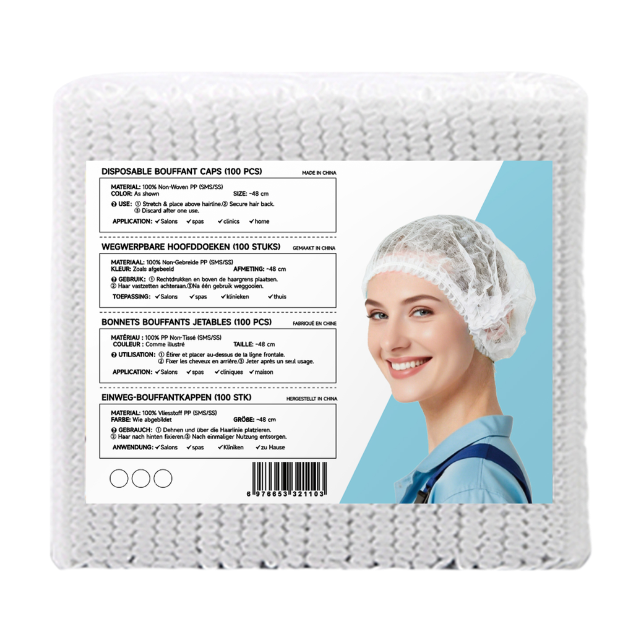 YIJINCHAN Élastiques à cheveux jetables, Blancs (100 pièces/paquet)