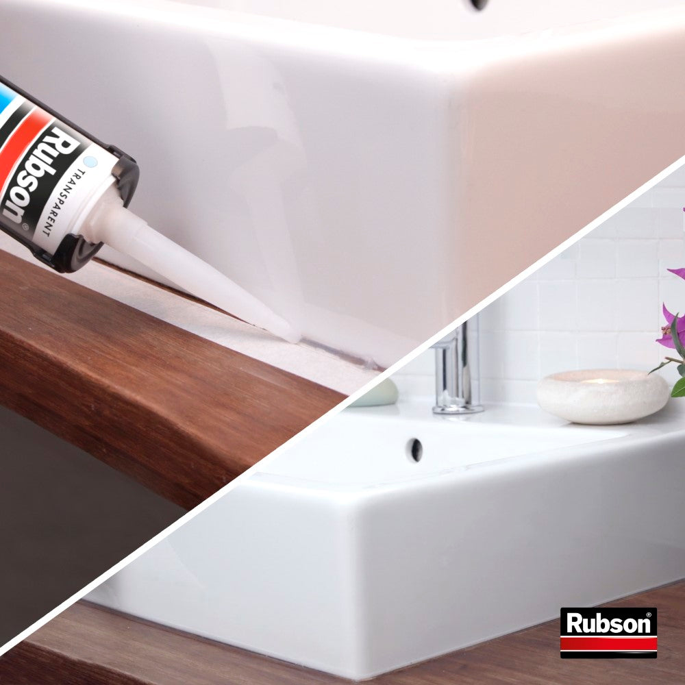 Henkel Rubson | Mastic Bain & Cuisine Noir Intense (cartouche de 280 ml) – Joint silicone multi-matériaux renforcé en antifongiques – Mastic sanitaire coloré, souple & étanche