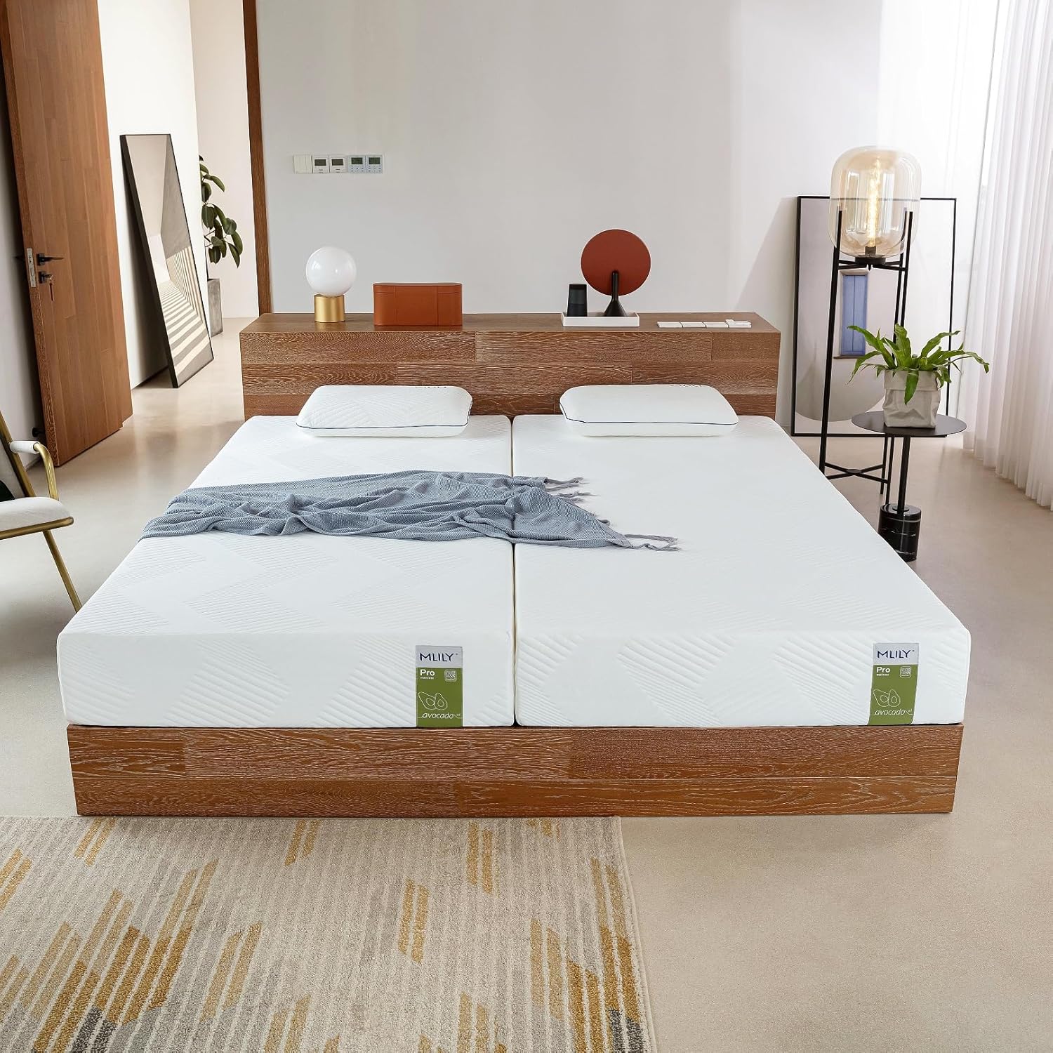 MLILY Matelas PRO 100 x 200 cm – Mousse froide + Mémoire de forme 7 zones, Fermeté H2 & H3, matelas roulé 2-en-1 en mousse gel, Hauteur 22 cm, Certifié OEKO-TEX