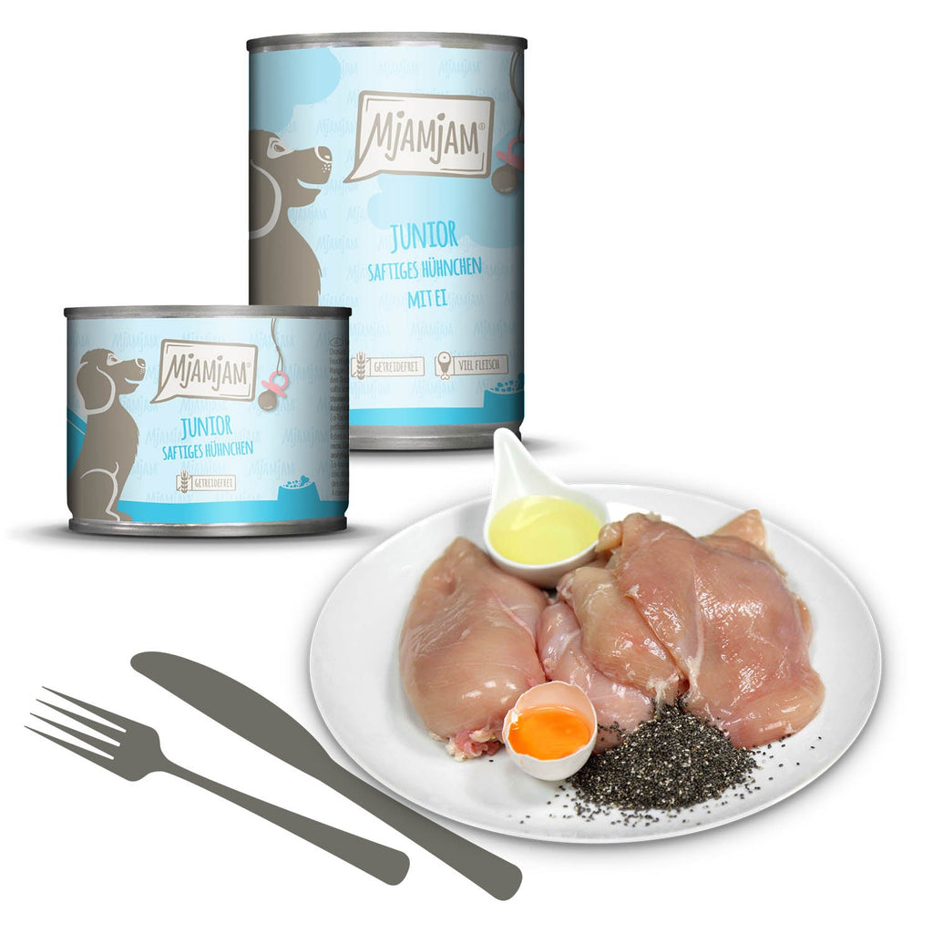 [Peut être servi frais pour l'été] MjAMJAM Junior Nourriture humide pour chien au poulet - 400 g x 6