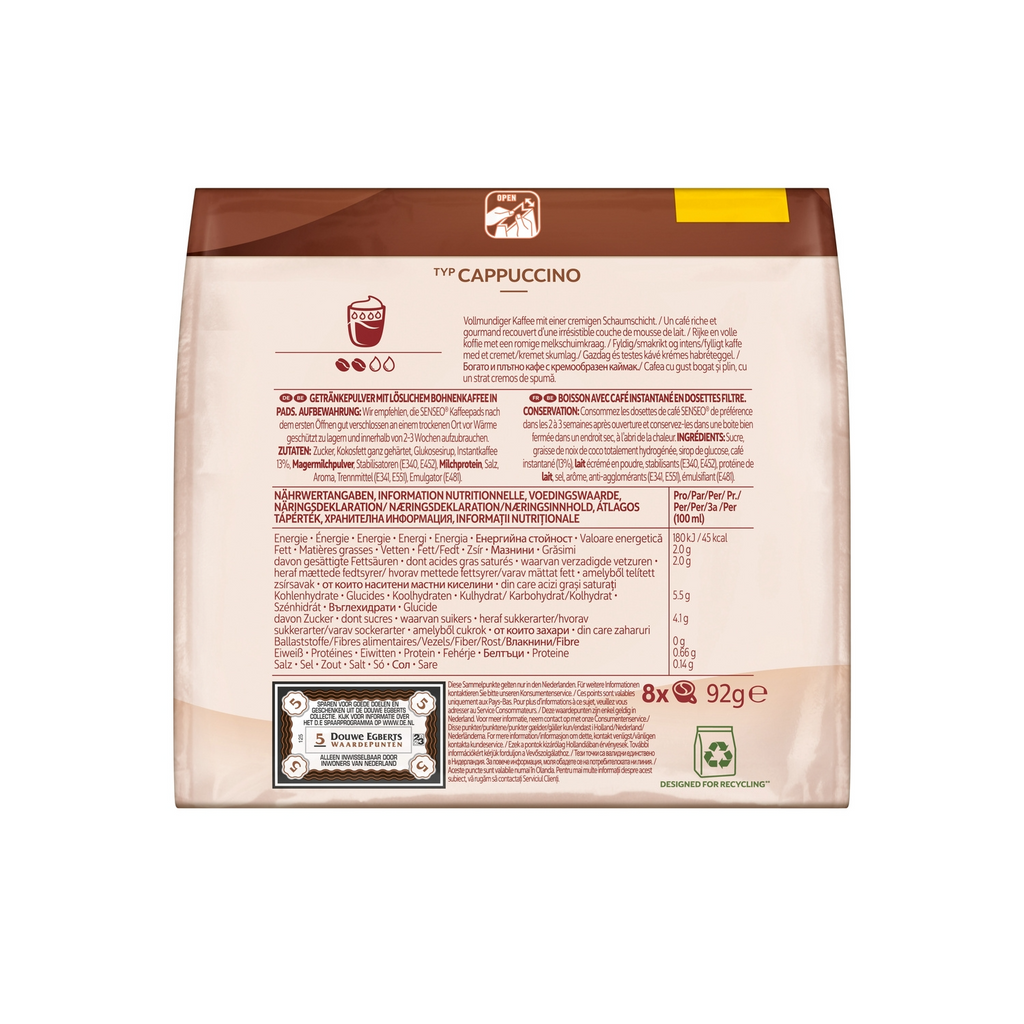 Dosettes de Café SENSEO Milky Cappuccino - 8 dosettes