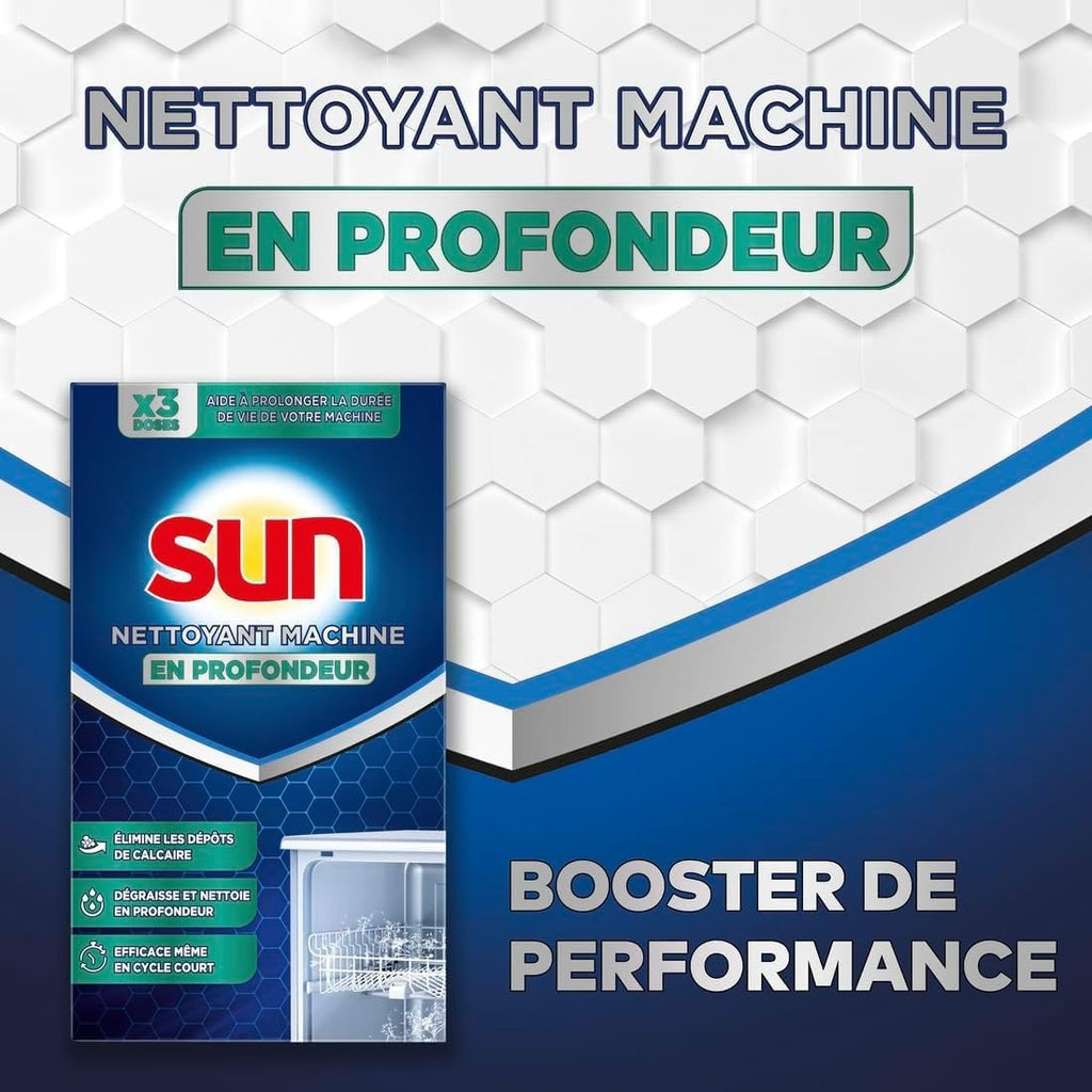 Sun Classic Nettoyant pour Lave-vaisselle, Élimine le Calcaire et la Graisse, 3 Sachets, 120 g