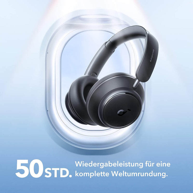 soundcore par Anker Space One Pro Casque sans fil, réduction active adaptative du bruit, 6 microphones, conception pliable, autonomie 60 h, sans perte, charge rapide, audio sans fil haute résolution LDAC