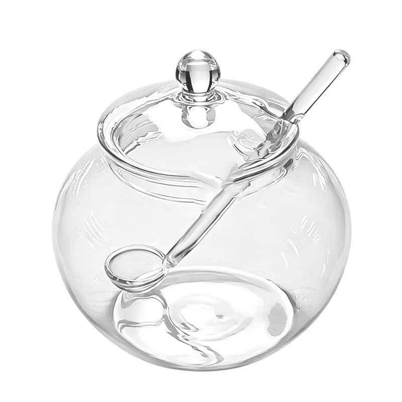 JORDAN&JUDY Bocal en verre avec couvercle et cuillère, Bocal de conservation des aliments, 350 ml
