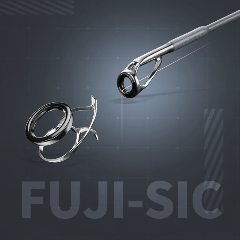 Canne à leurre en carbone ECOODA avec anneaux de guidage Fuji SIC et anneaux de type O, canne à pêche pour bar, truite et carpe