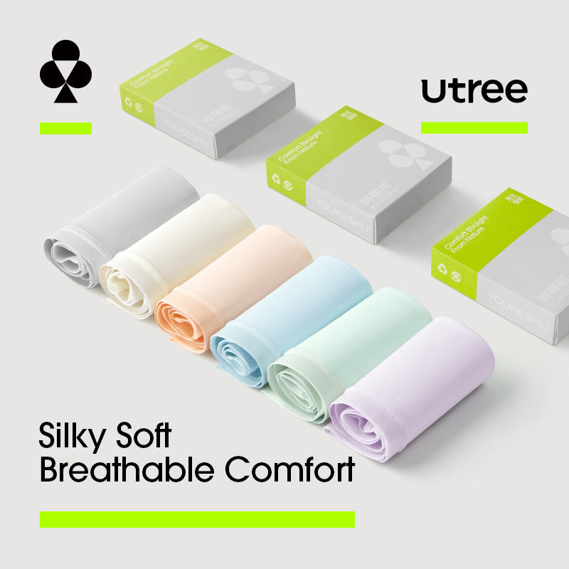 Utree - Nouveauté 2026 - Culottes triangulaires en modal pour femme, antibactériennes, avec entrejambe en coton 100 % - Blanc perle + Peau champagne + Gris pastel - 170/100 (XL)