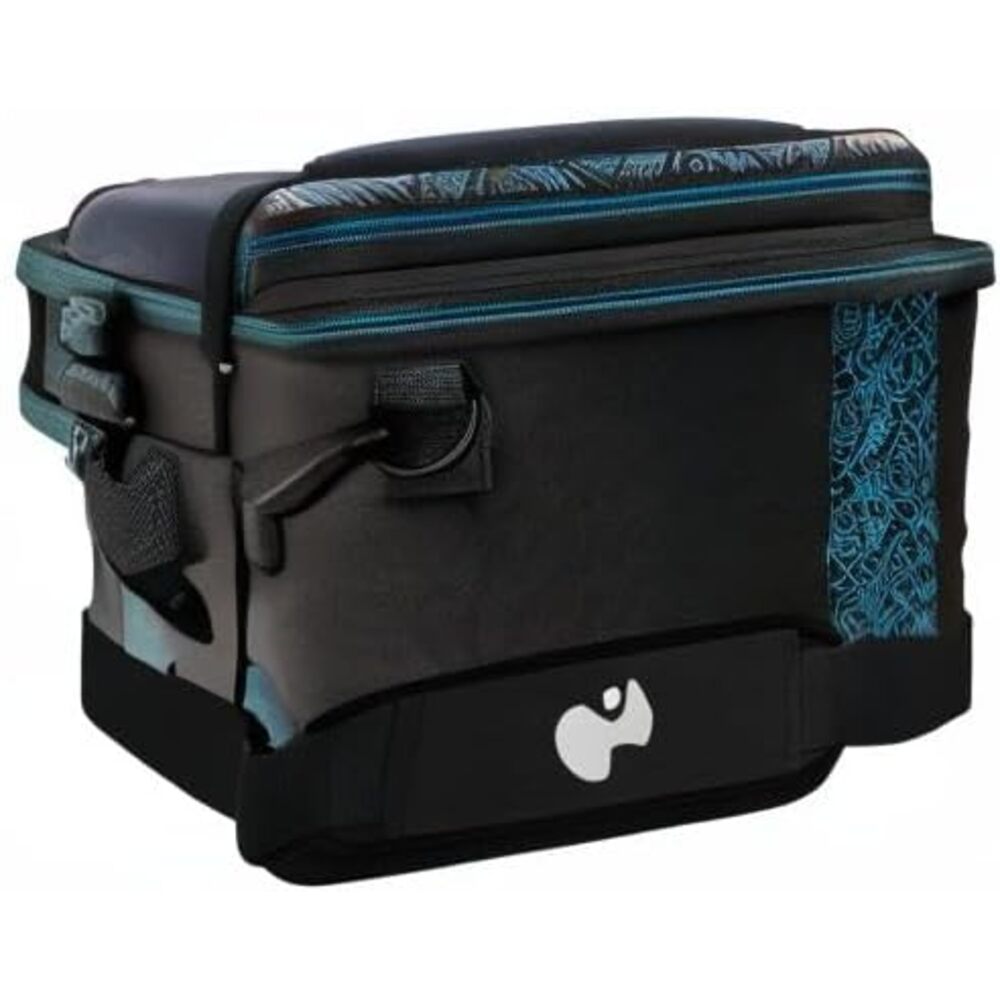 PDP Gaming Étui de transport 2-en-1 Pull-N-Go pour Nintendo Switch - Compartiments modulables - Bandoulière rembourrée - Licence officielle - Motif luminescent Sheikah Shoot Overnight - Noir et bleu