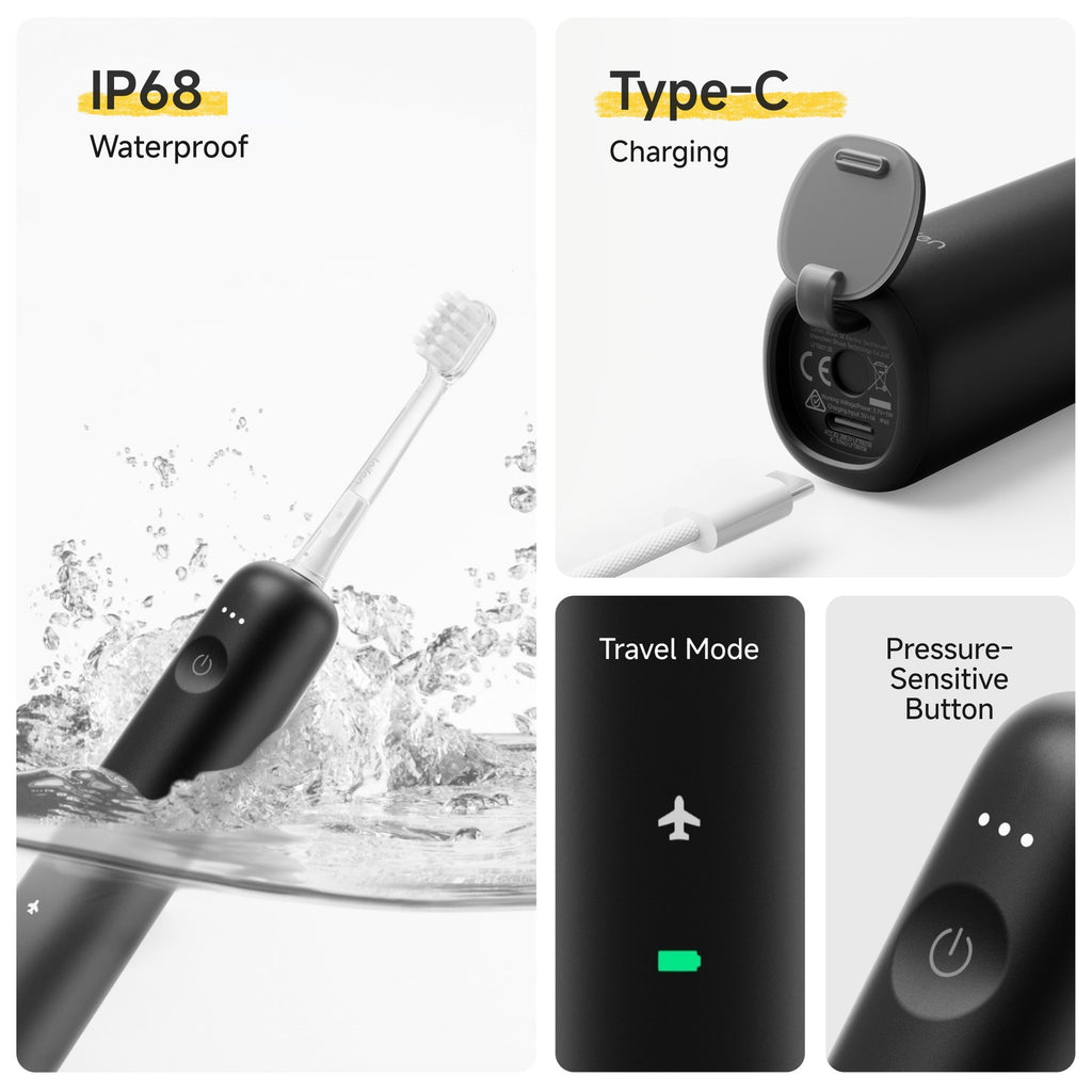 Laifen Wave SE Brosse à dents électrique, Brosse à dents sonique intelligente avec contrôle par application, Oscillation à 60°, 3 modes personnalisables, Batterie de 50 jours