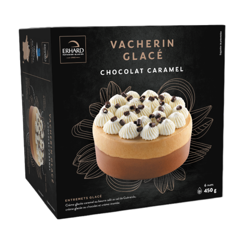 ERHARD Vacherin glacé chocolat et caramel - 450 g