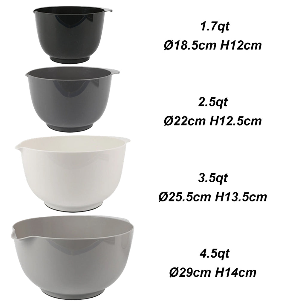 Sunyana Ensemble de bols de mélange, 4 pièces, Gris, Sans BPA, Fond antidérapant, Empilable, Réutilisable, Convient pour la pâtisserie, la préparation des repas et les salades
