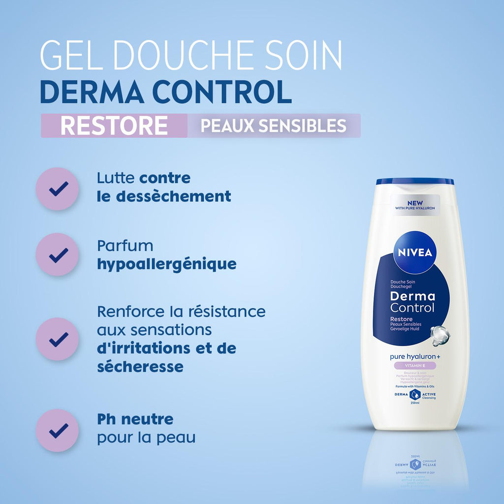 NIVEA Derma Control Restore - Gel douche corps - 250 ml