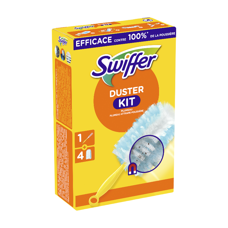 SWIFFER Balai à poussière avec boîte + 4 recharges