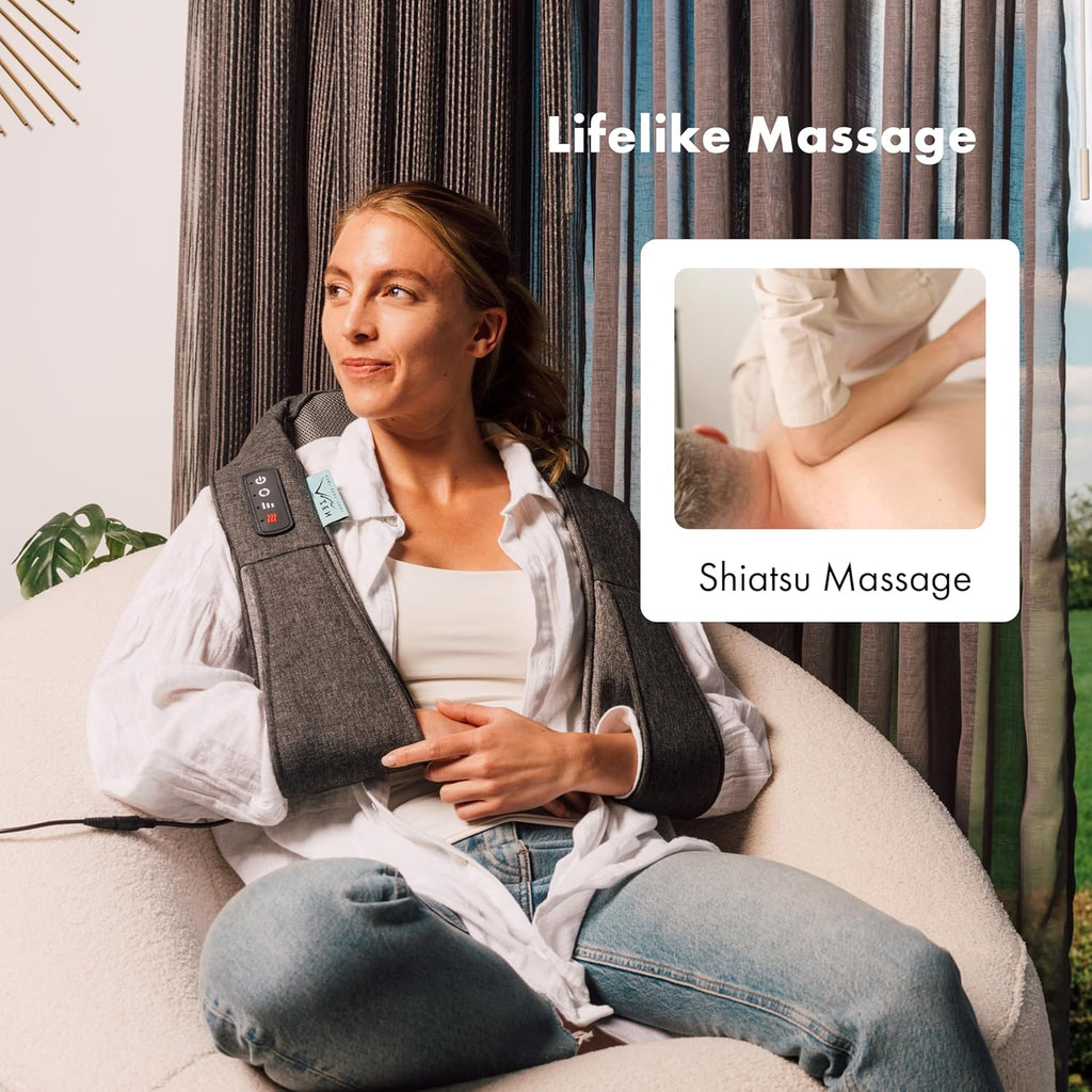 ZEN Matterhorn - Appareil de massage cou et épaules - Deux sens de massage - Trois vitesses - Chaleur apaisante - Pastille d’aromathérapie - Batterie rechargeable USB-C