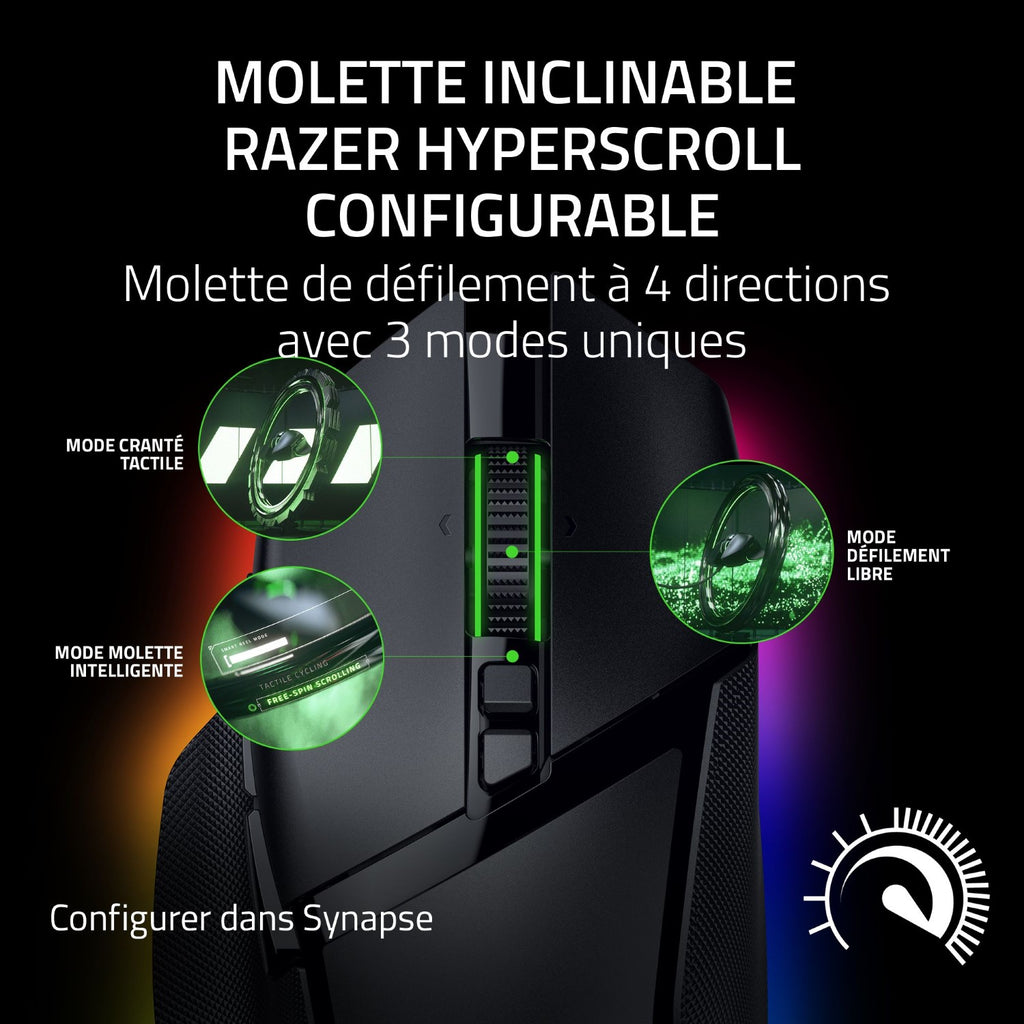Razer Basilisk V3 Pro 35K Souris Gaming sans fil - 35000 DPI, 11 Boutons - Noir