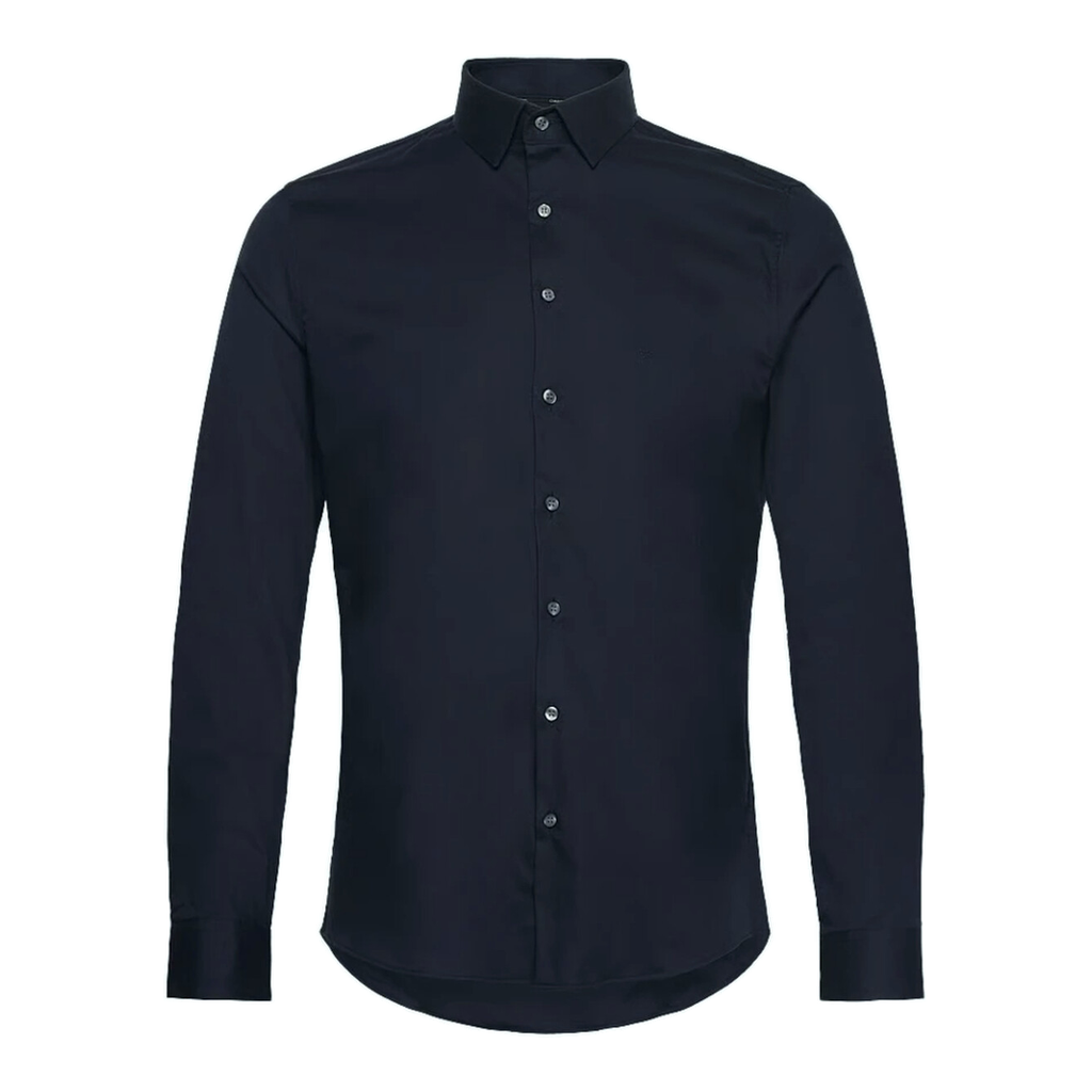 Calvin Klein Chemise Entretien Facile Coupe Étroite Bleu Marine