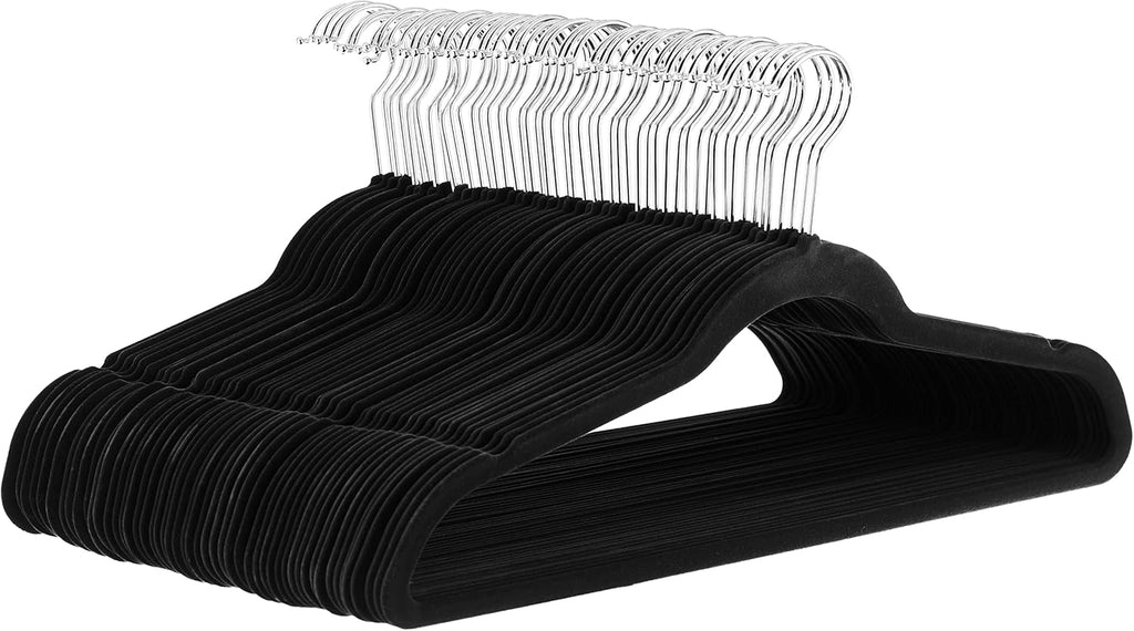 ANQI Lot de 50 cintres à vêtements antidérapants - Noir