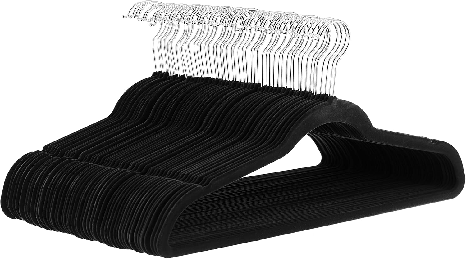 ANQI Lot de 50 cintres à vêtements antidérapants - Noir