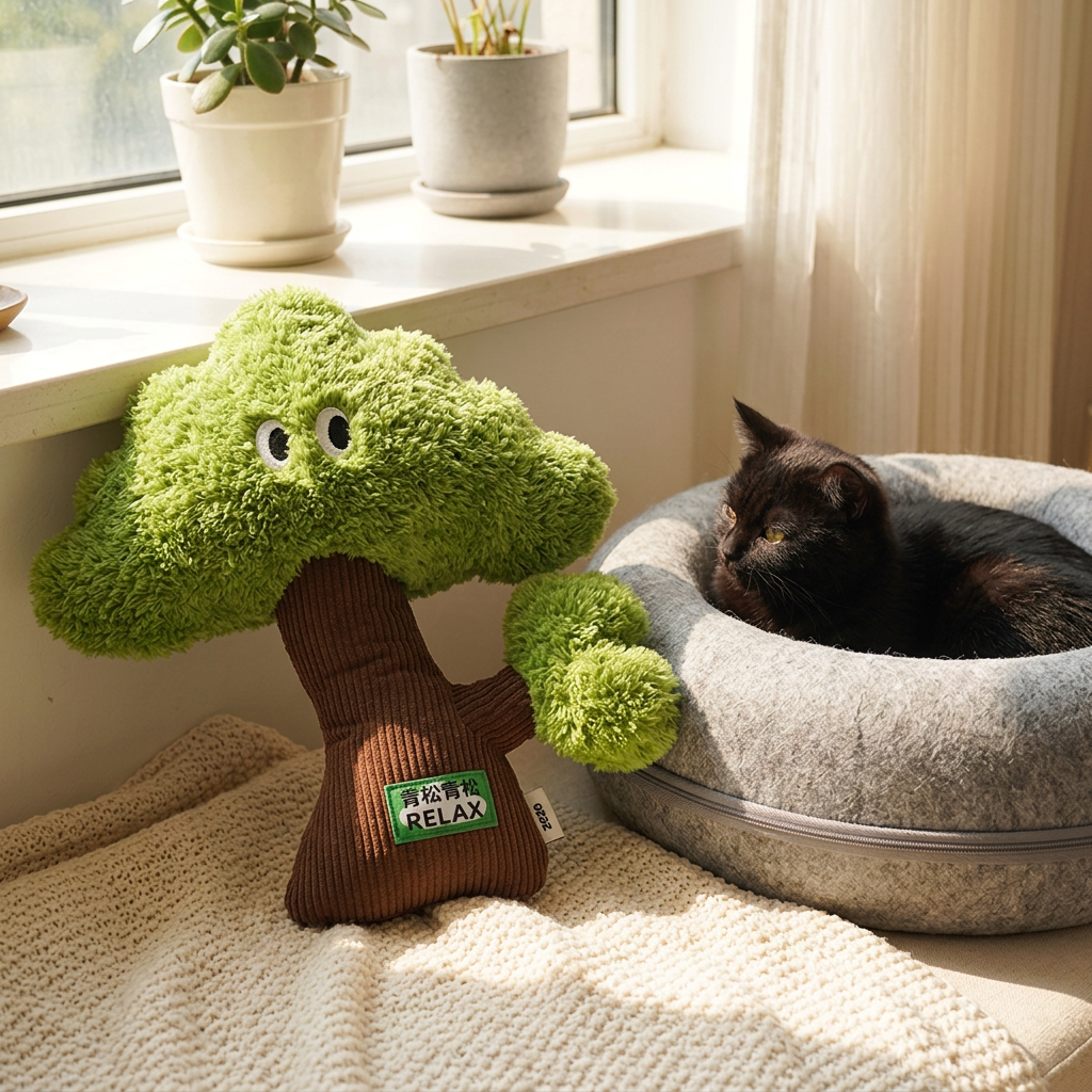 ZEZE Oreiller peluche moelleux pour animaux, coussin doux et confortable pour chat et chien (Taille moyenne)