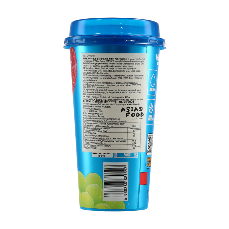 Senpure Meco Thé au jus saveur grenade et raisin blanc 400 ml