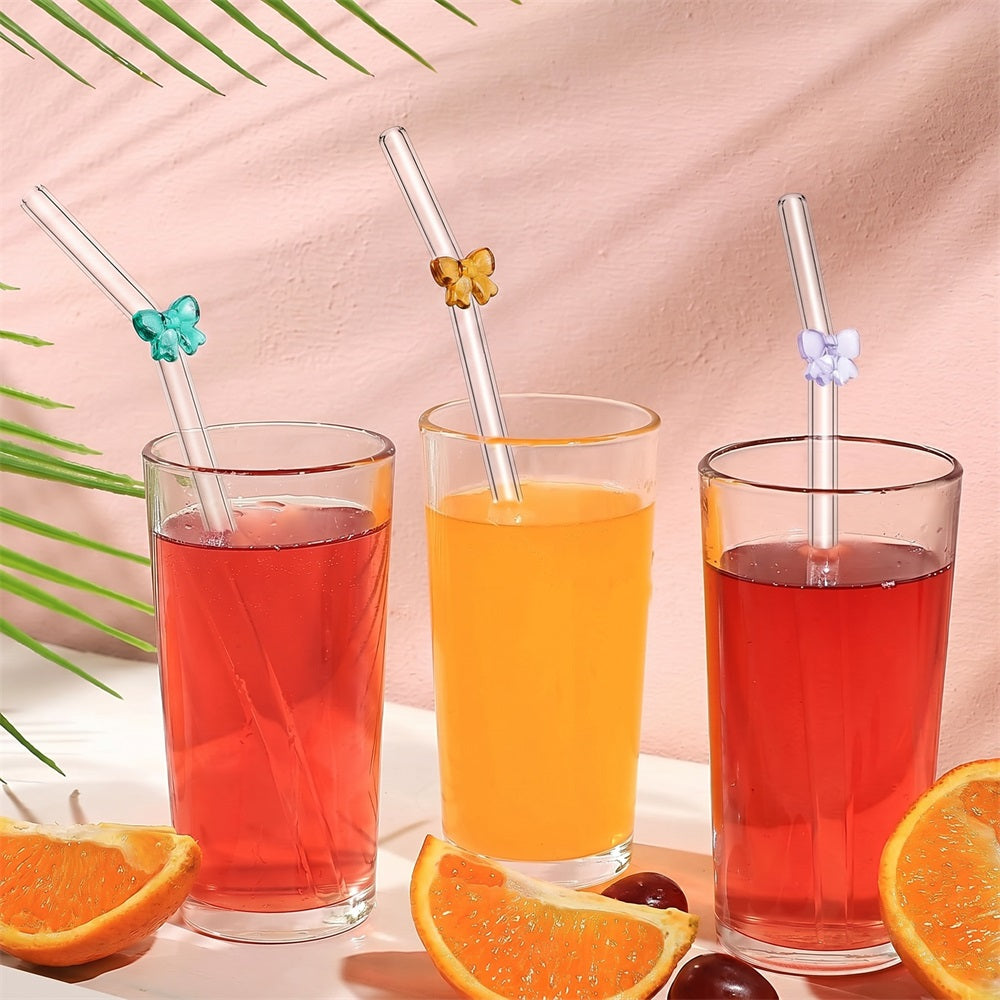 Huacan Paille en borosilicate haute teneur, résistante aux hautes températures et écologique, en forme d’arc