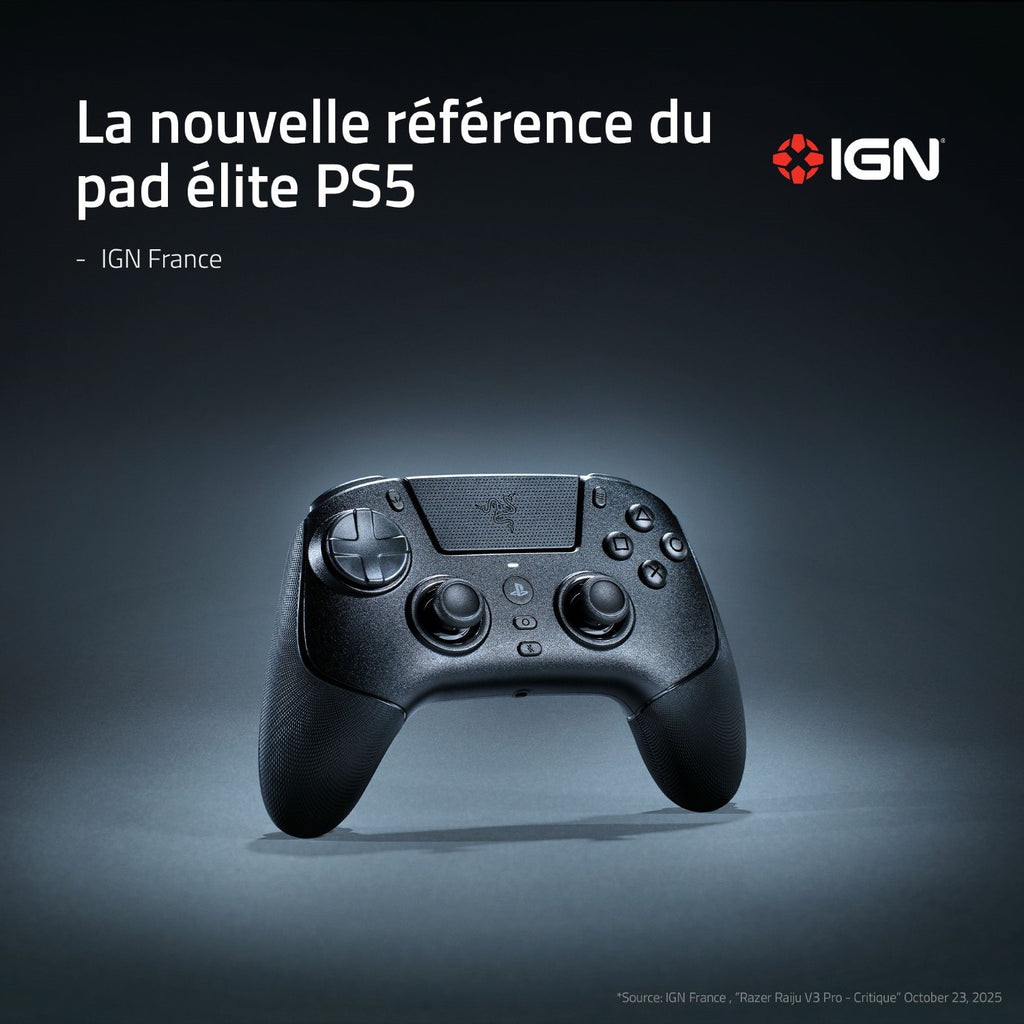 Razer Raiju V3 Pro Manette eSport sans fil - PS5 & PC - Noir