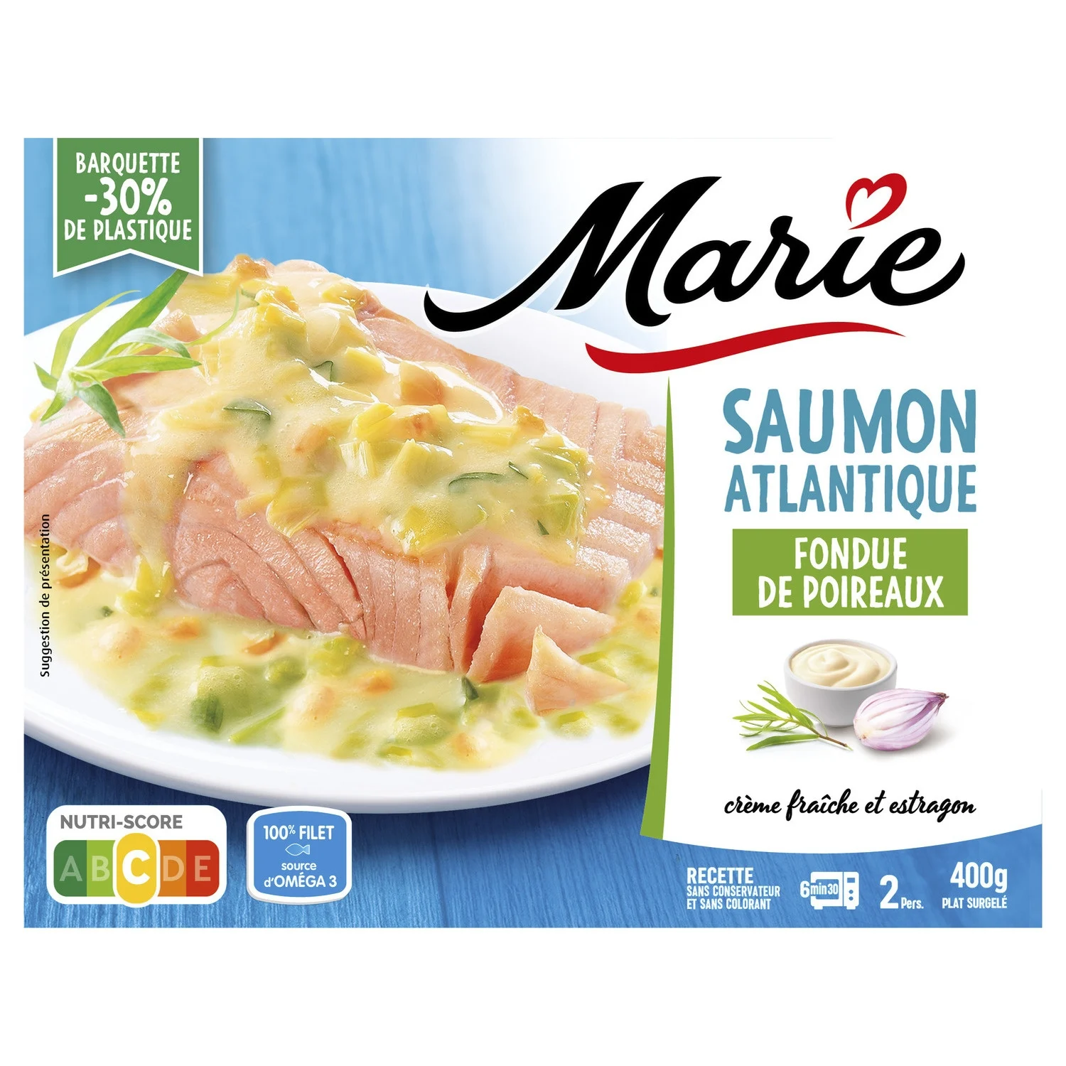 MARIE Saumon d'Atlantique à la Fondue de Poireaux 400g