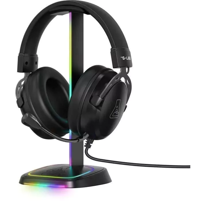 THE G-LAB K-Stand RGB Neon Support de Casque Gaming avec RGB - Noir