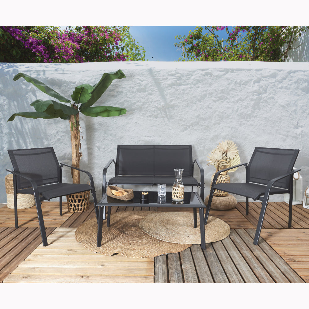 HOME DECO FACTORY Salon de jardin Naxos gris M2