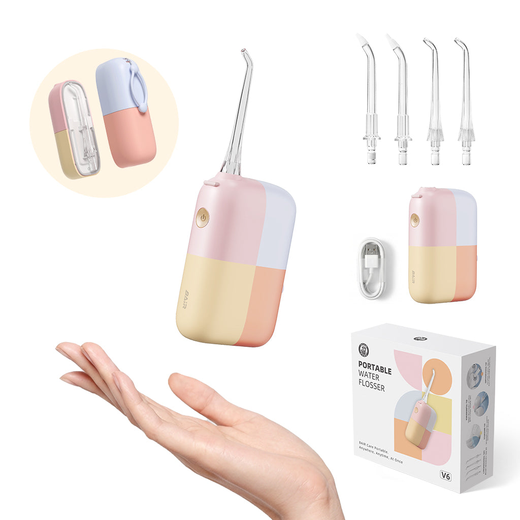 BAIR CARE V6 Hydropulseur de poche portable avec réservoir magnétique innovant, mode jet continu, autonomie de 30 jours, rechargeable USB, étanche IPX7, idéal pour le voyage
