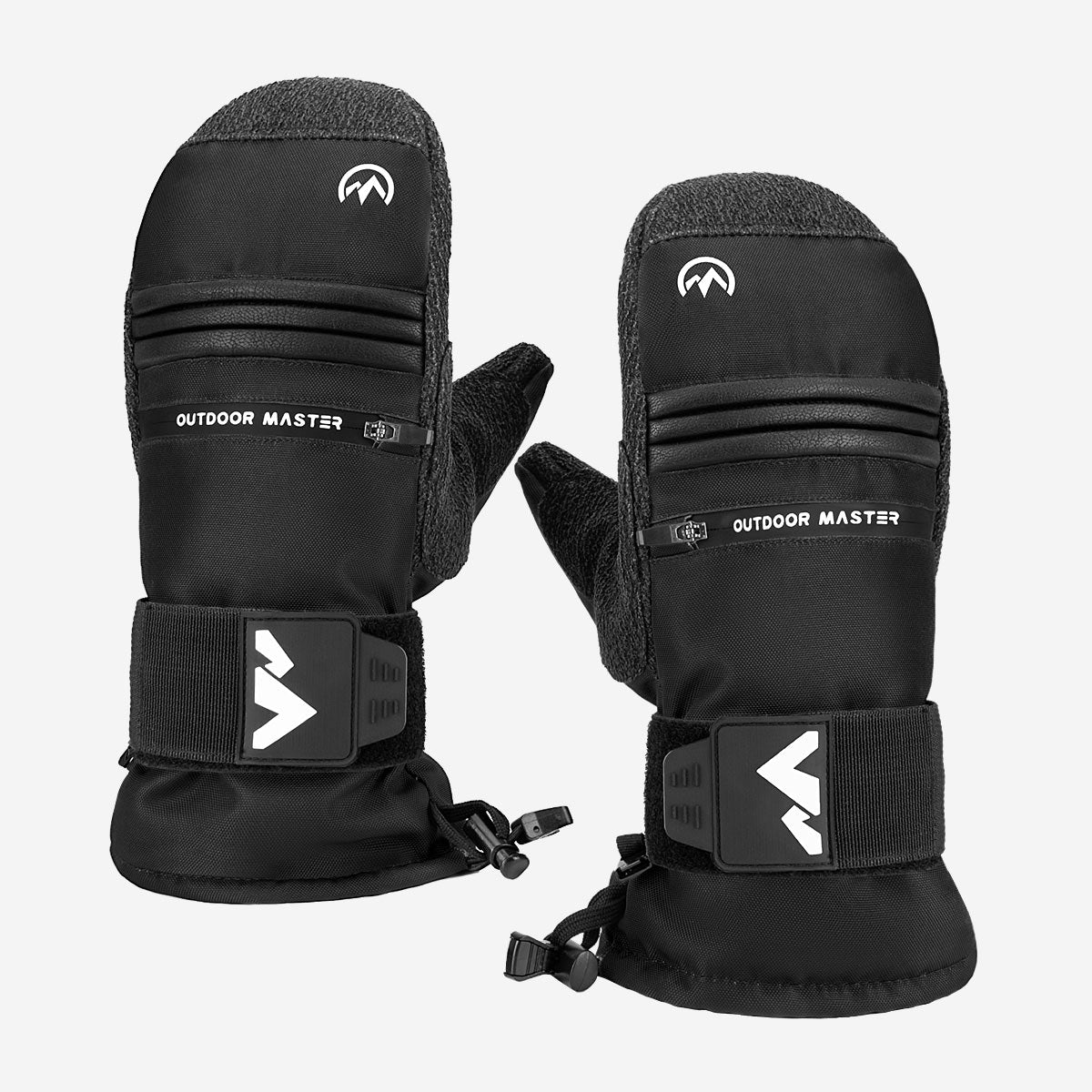OutdoorMaster Mitaines de ski imperméables 3M et KEVLAR pour hommes et femmes noir - Taille L