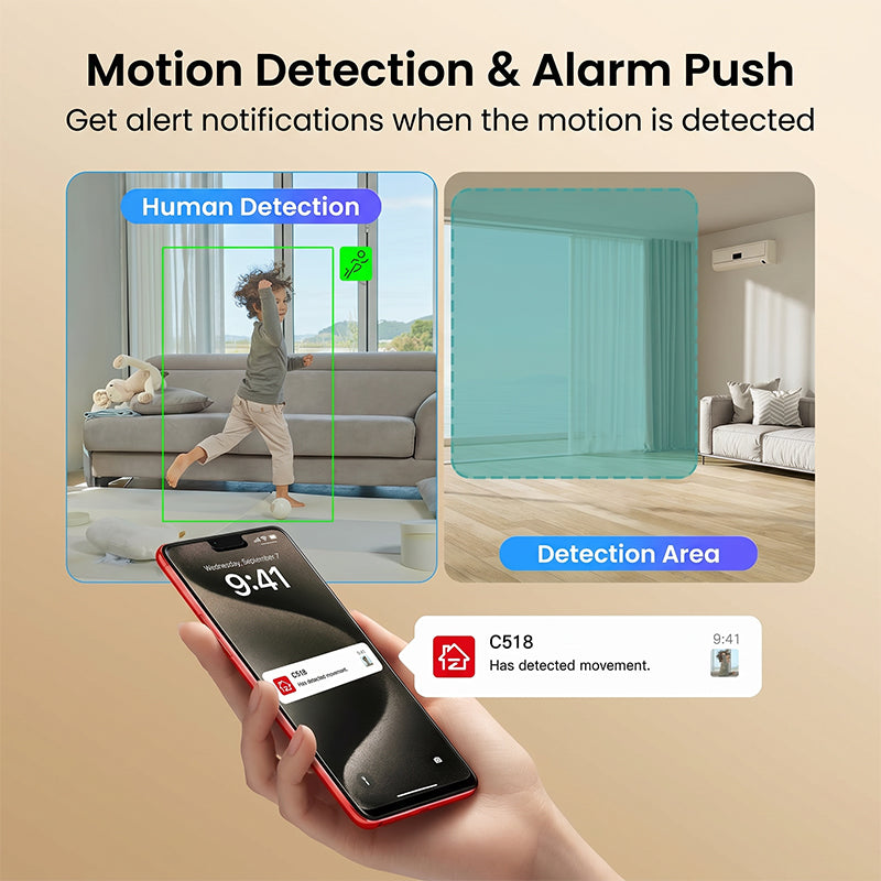 ZOSI Caméra de sécurité intérieure Wi‑Fi 4 MP, caméra pour animaux/babyphone, suivi automatique des personnes et des animaux, surveillance 360° avec application, audio bidirectionnel