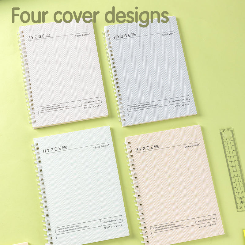 Deli Carnet à spirale, A5 (148 x 210 mm), 60 feuilles/120 pages, 70 g/m² - Parfait pour les étudiants, le bureau et le journaling, Série Harmony Light, Lot de 4