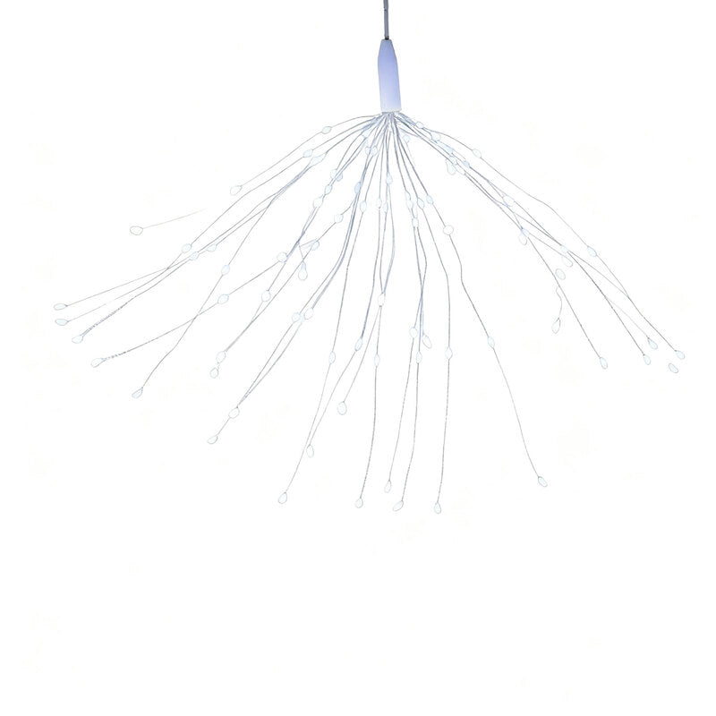 M.TK Suspension lumineuse LED Starburst, lampe feu d'artifice, 90 LED, blanc froid, fonctionne sur piles, pour Noël, extérieur, terrasse, jardin