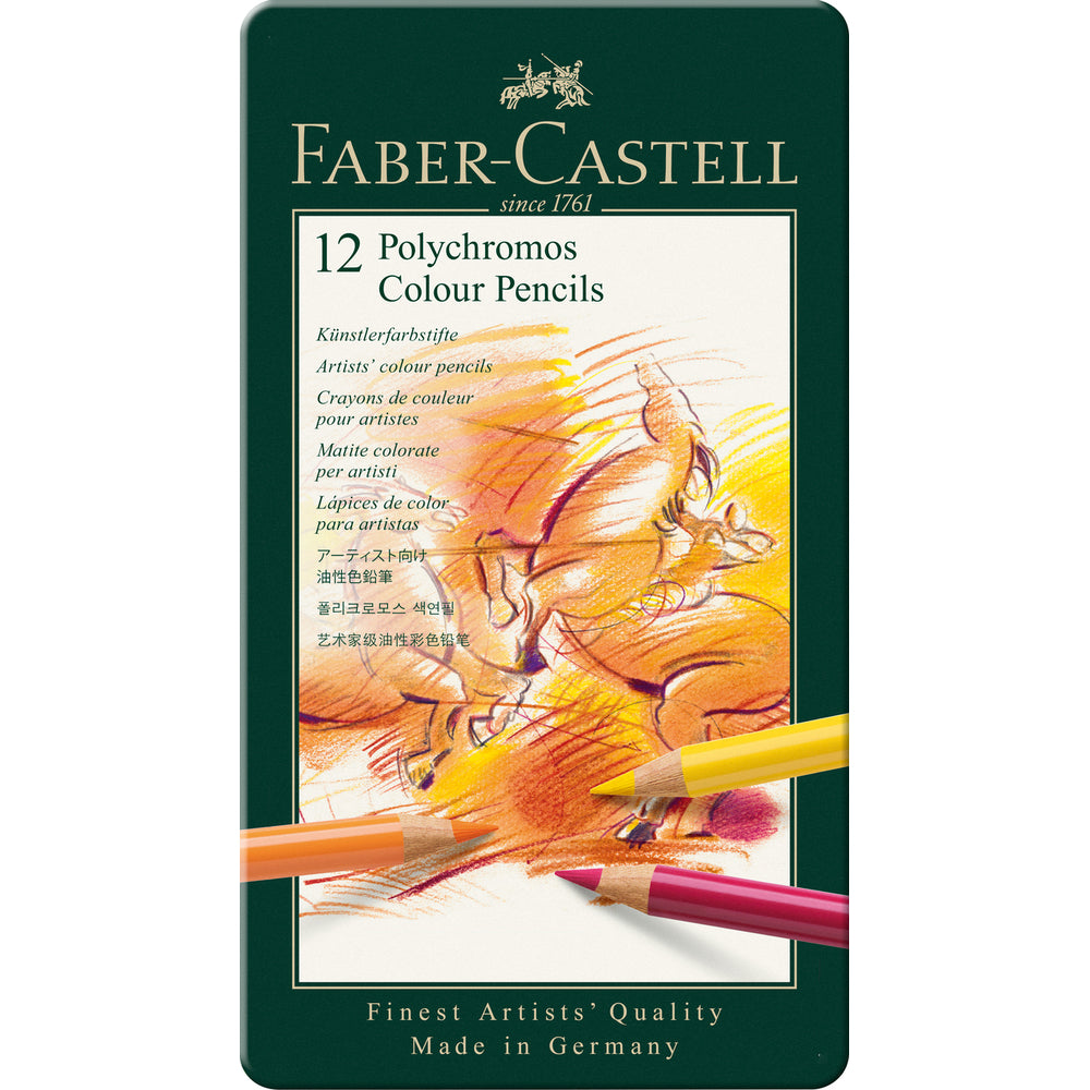 Faber-Castell Polychromos Lot de 12 crayons de couleur pour artistes