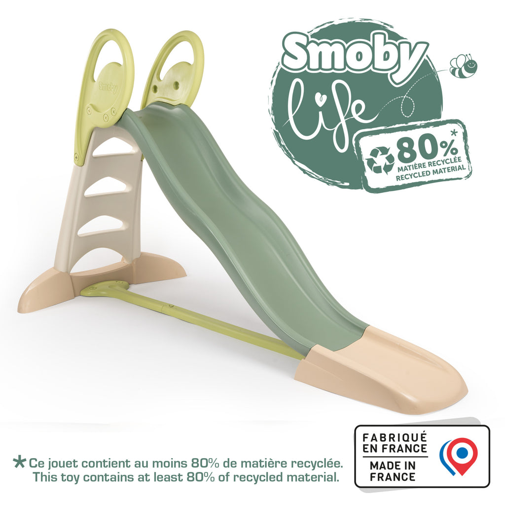 Smoby Life - Grande glissière XL - Glissière de 2,30 m - Échelle avec garde-corps, marches antidérapantes - Résistante aux UV, matériau recyclé - Dès 3 ans - Fabriqué en France