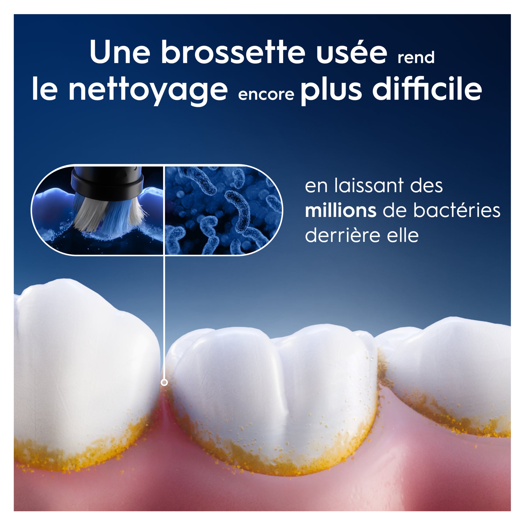 Oral-B Brossettes de rechange rondes authentiques série iO nettoyage ultime blanches adaptées aux gencives sensibles lot de 6