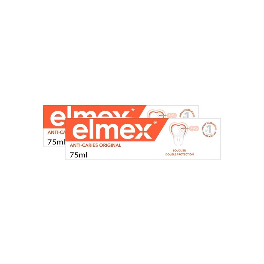ELMEX Anti-Caries Original Toothpaste - 75ml - Pack of 2 (2 x 75ml = 2 tubes)