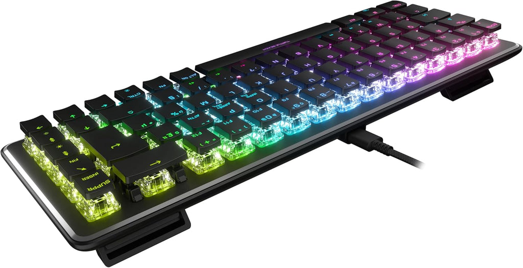 Turtle Beach Vulcan II Mini Clavier de Jeu Mécanique (Switch Optique Titan II) Filaire RGB, 65 % - AZERTY - Noir