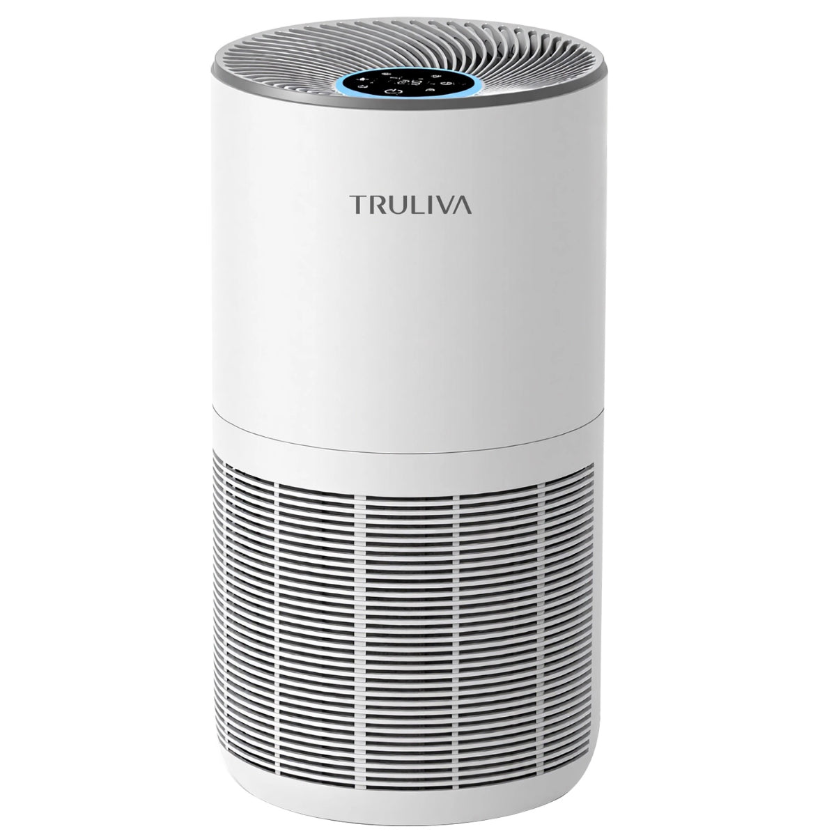 TRULIVA H13 Purificateur d'air HEPA, CADR 450 m³/h, circulation d'air à 360° pour toute la pièce, minuterie 24 h, élimine les odeurs et les squames d'animaux, allergies, PM2.5, fumée, pollen, acariens