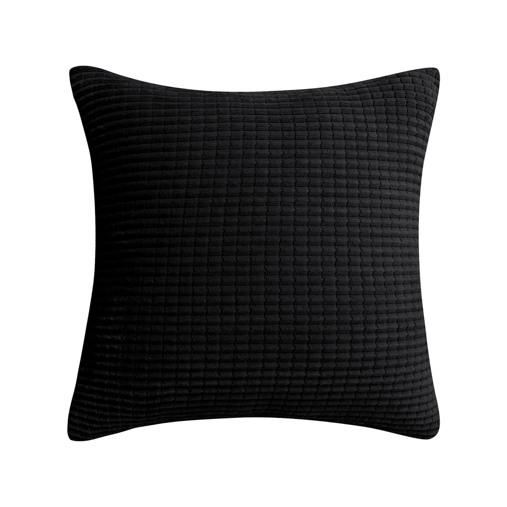 Deconovo Housse en velours couleur noire 50 x 50 cm - 1 pièce
