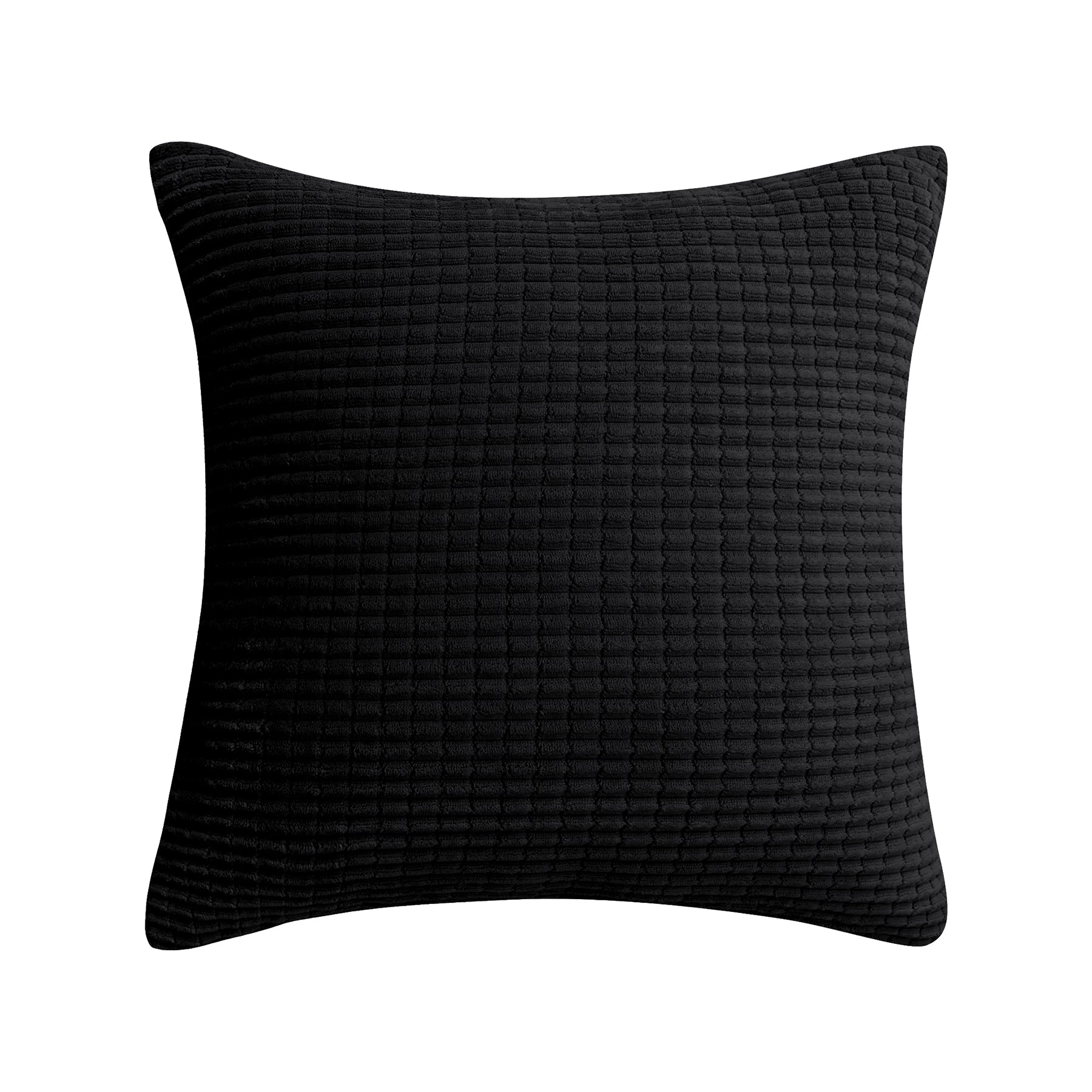 Deconovo Housse en velours couleur noire 50 x 50 cm - 1 pièce