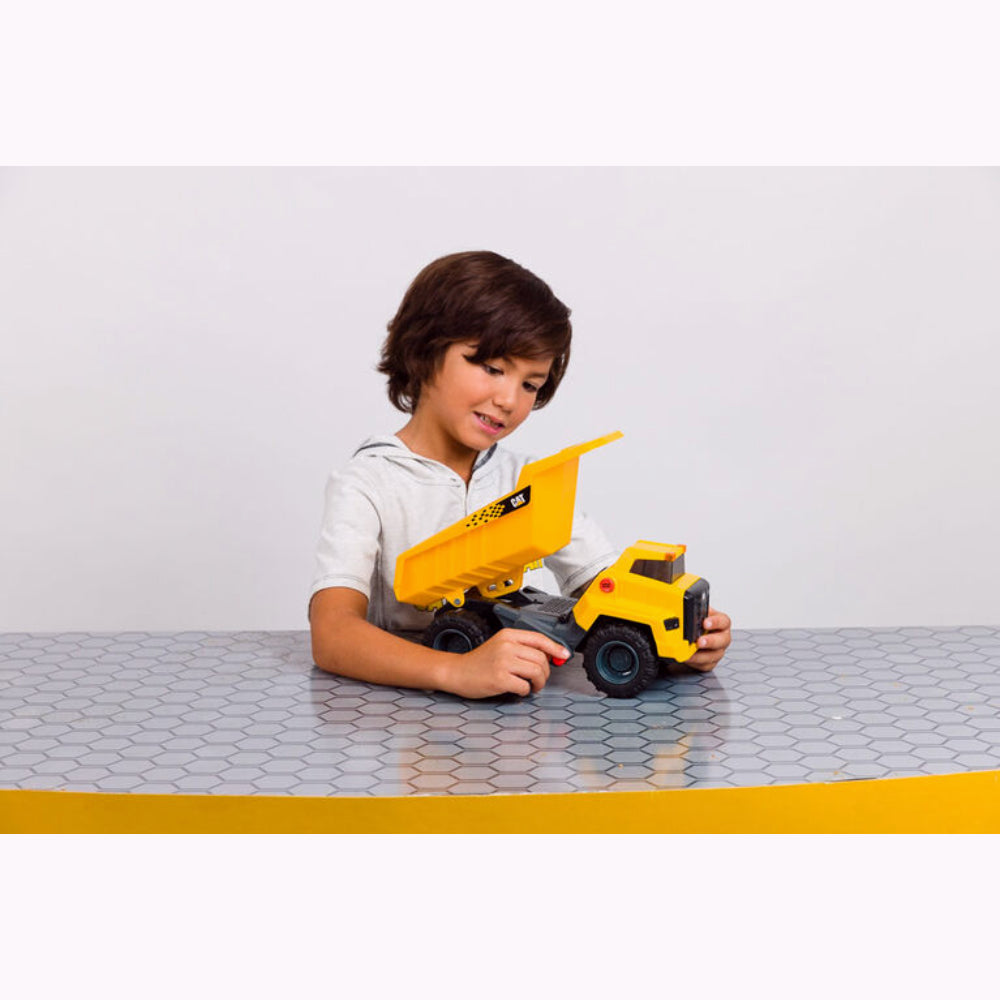 CAT POwer Haulers 2.0 Camion benne en plastique avec sons, lumières et détecteur mouvement - 30 cm
