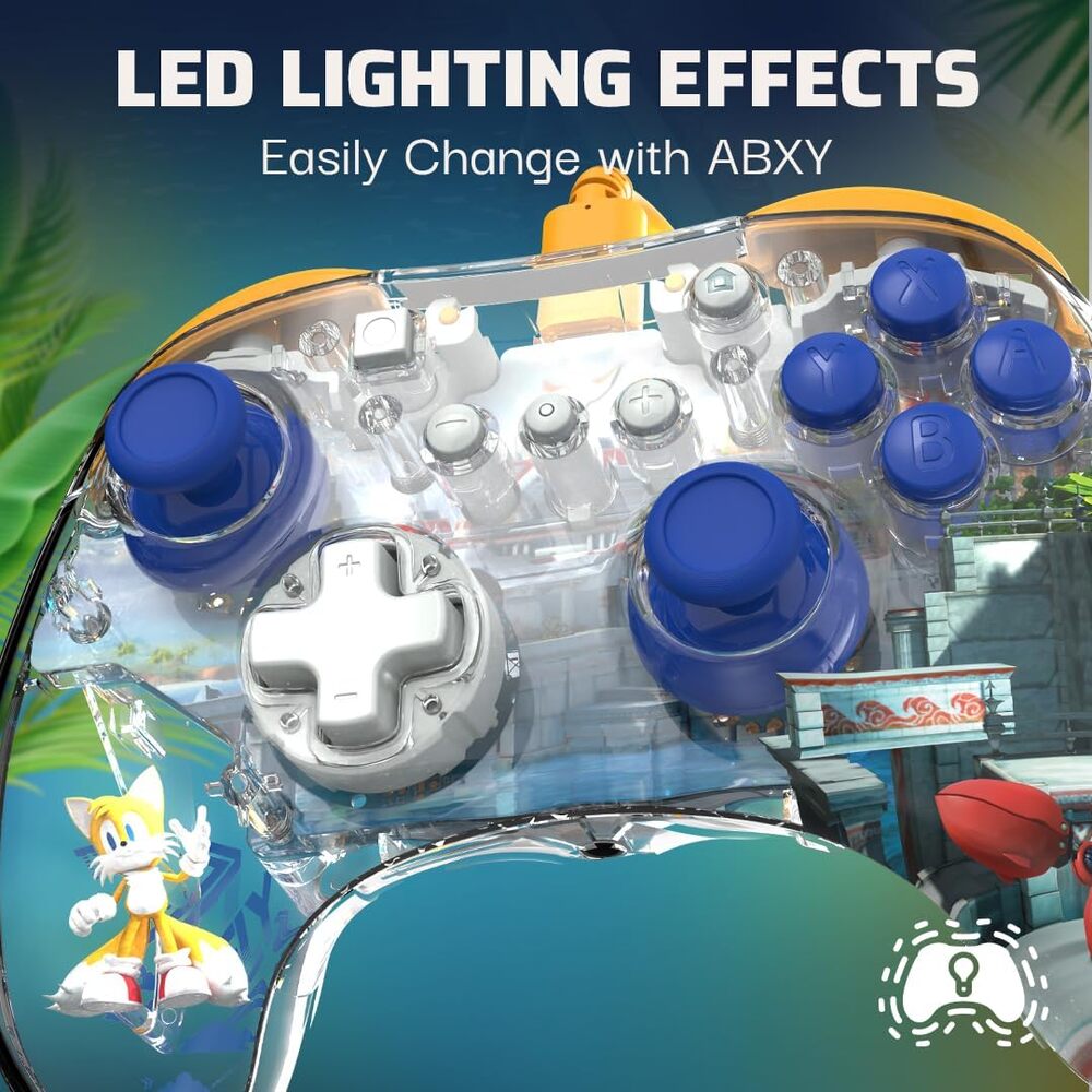 PDP REALMz Manette Pro Filaire Lumineuse LED pour Nintendo Switch & Switch OLED - Prise Audio 3,5 mm - Contrôles de Volume & Croix Directionnelle - Sous Licence Officielle