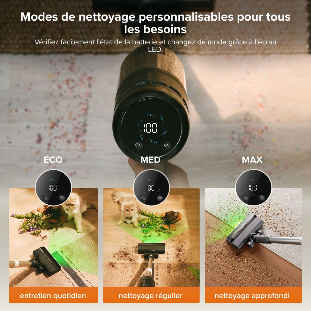 roborock H60 Hub Pro Aspirateur sans fil avec station de vidage automatique, puissance d'aspiration de 170 AW pour tapis et sols durs, autonomie de 80 minutes, brosse anti-emmêlement
