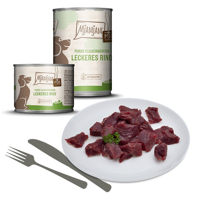 MjAMjAM Pur aliment humide pour chien au bœuf 200 g