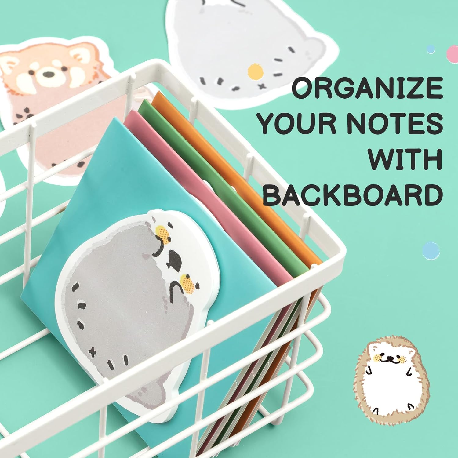 M&G Notes adhésives animaux gonflés, 30 feuilles, 3 x 2 po, Blocs mémo mignons dessin animé, Notes autocollantes support pliable pour école bureau maison, Hibou