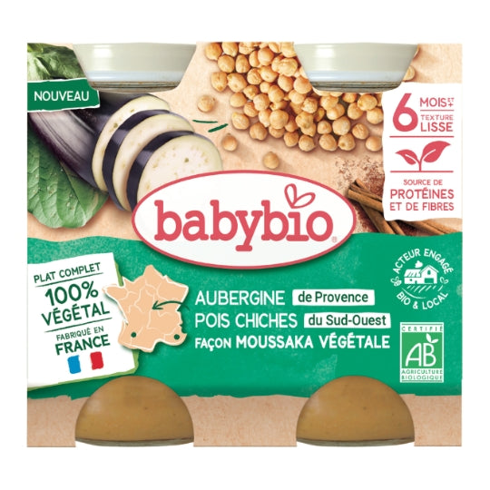 BABYBIO Pot veggie moussaka végétarienne bio 6 mois 400g