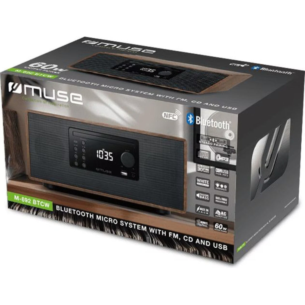 MUSE M-692 BTCW Enceinte Bluetooth avec radio FM, CD et port USB