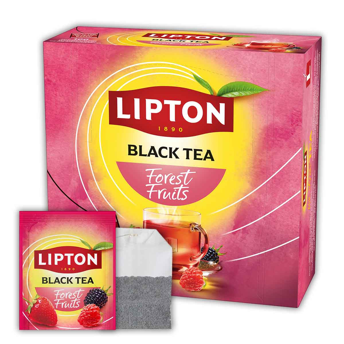 LIPTON Coffret Thé noir fruits rouges 100 sachets